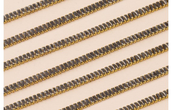 Cadena Strass cristal de 3*1,5mm Negro Cadena Strass cristal de 3*1,5mm Negro