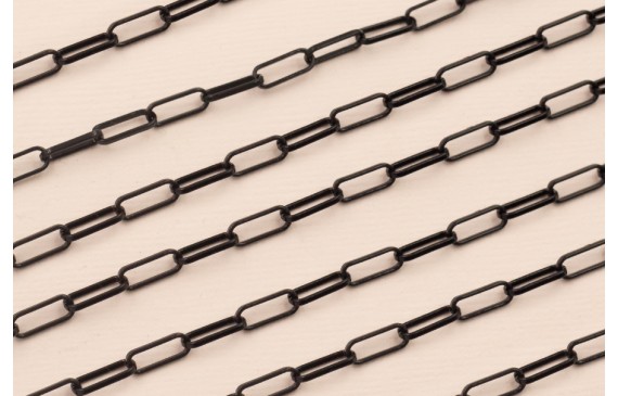 Cadena Eslabón 7*3mm Esmalte Negro Cadena Eslabón 7*3mm Esmalte Negro