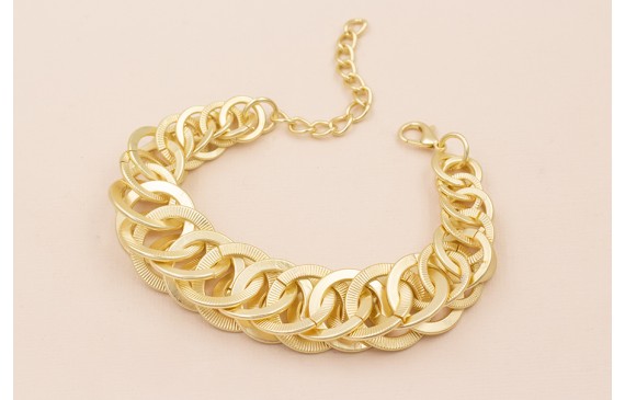 Pulsera completa de Aros 17cms Oro Mate Pulsera completa de Aros 17cms Oro Mate