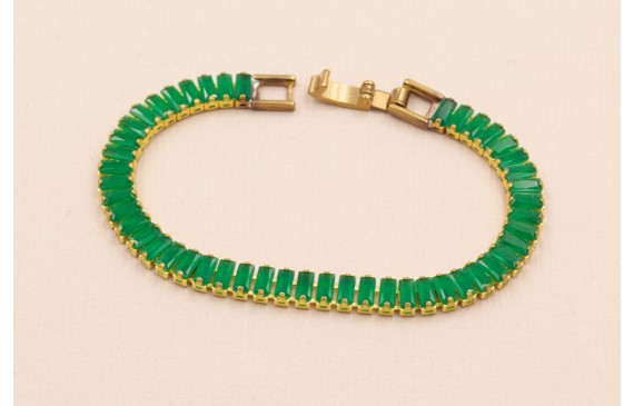 Cadena Strass de 16cms y piedra de  5*2mm verde