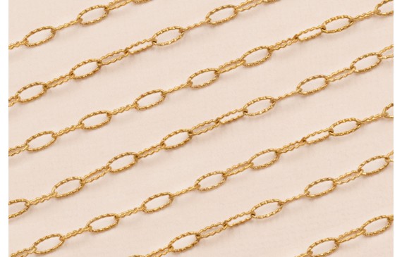 Cadena Acero Inox. Eslabón de 7mm Oro