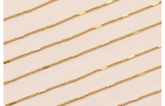 Cadena 1mm Acero Inox. Con chapita de 4mm