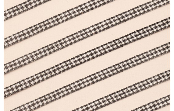 Lazo de Mini Vichy 5mm cuadros Negros