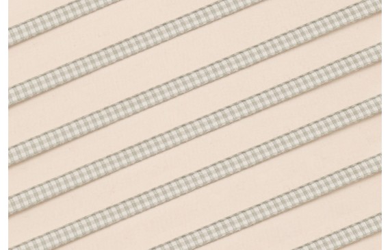 Lazo de Mini Vichy 5mm cuadros Grises