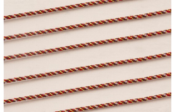 Driza 2mm Hilo Metálico Rojizo y Rosa