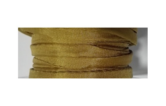 Cinta de seda Natural cosida 5-7mm mostaza-cobre