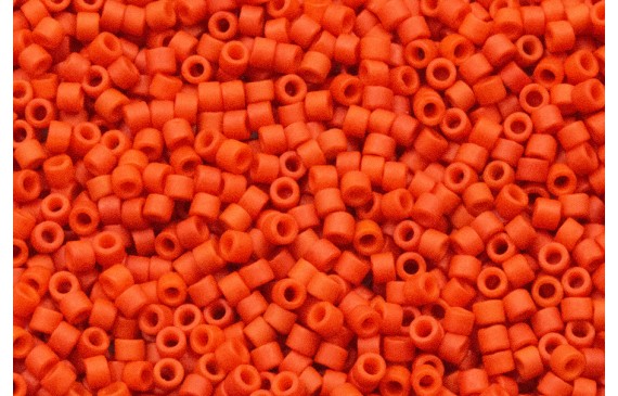 Bolsa 8grs Delica 11/0 Dyed Opq Vermilion Matted