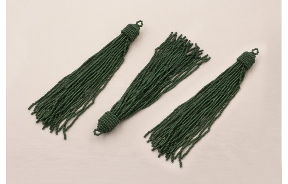 Fleco de Abalorio de 120mm Verde Fleco de Abalorio de 120mm Verde