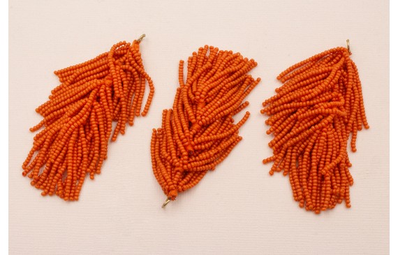 Fleco Cascada de Abalorio 80mm Naranja