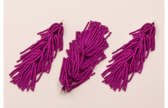 Fleco Cascada de Abalorio 80mm Purpura Fleco Cascada de Abalorio 80mm Purpura