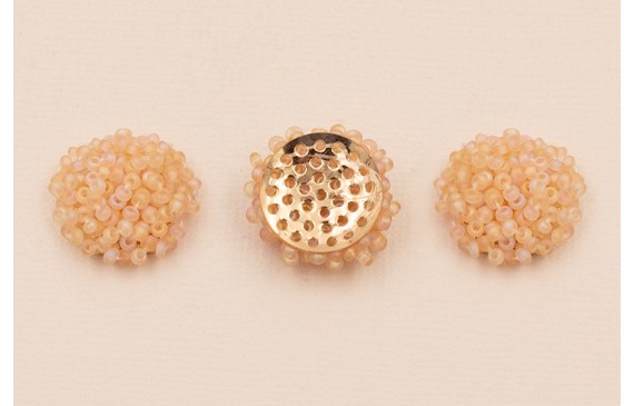 Disco de 20mm con abalorio engarzado color Arena