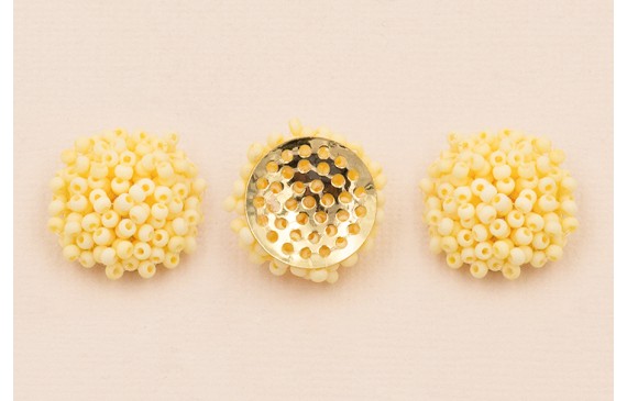 Disco de 20mm abalorio engarzado Amarillo pálido