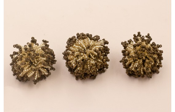 Bola Abalorio de 40mm color crudo y  Kaki