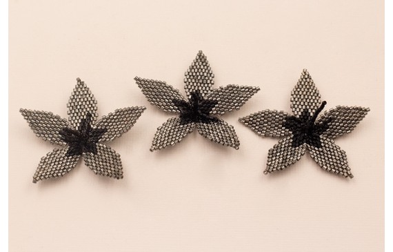 Flor Microtubos de 50mm Plata y Negro Flor Microtubos de 50mm Plata y Negro