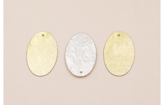 Ovalo Plata y Oro 27*12mm