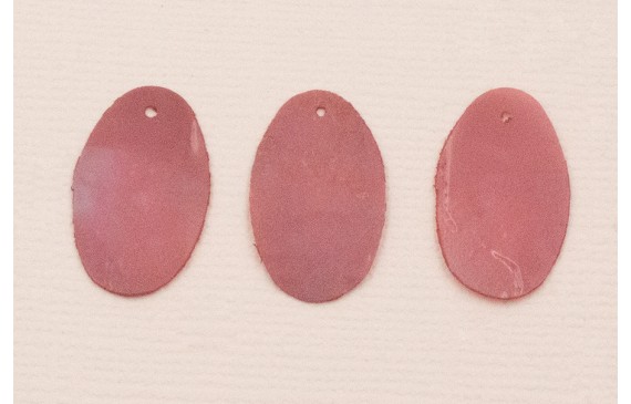 Ovalo 27*12mm Rosa traslucido rugoso