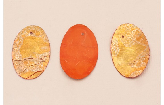 Ovalo 26*16 Naranja y Metal