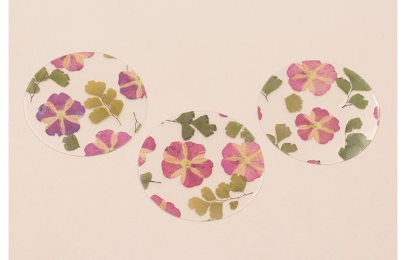 Lentejuela Disco 50mm con Flor Natural Granates