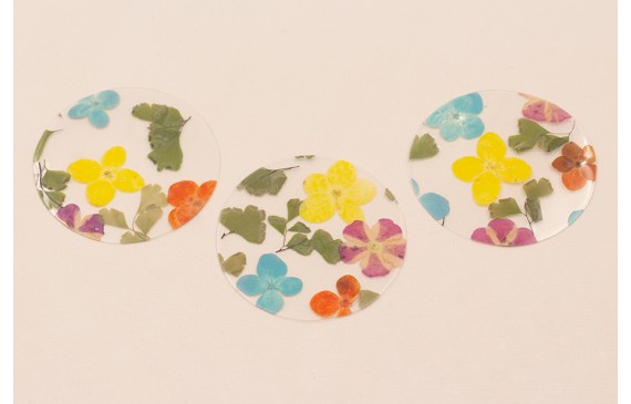 Lentejuela Disco 50mm con Flores Naturales Mezcla