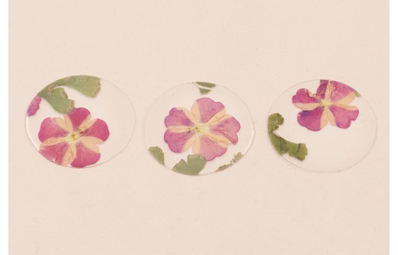 Lentejuela Disco 28mm con Flor Natural Granate Lentejuela Disco 28mm con Flor Natural Granate