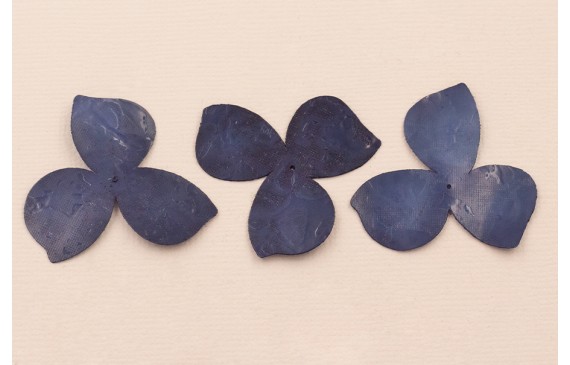 Lentejuela Trebol 3 Hojas 35mm Azul Marino Textura
