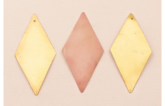 Lentejuela Rombo 5*25mm Oro y Rosa Vintage