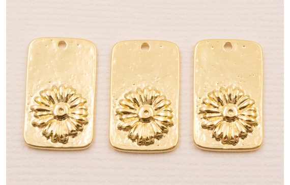 Colgante 20*11 Flor incrustada Baño ORO 3M 24K