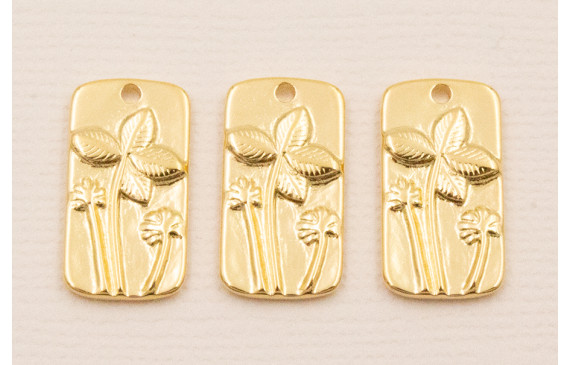 Colgante rectangular 18*9 Flores Baño ORO 3M 24K