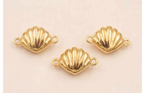 Entrepieza Concha 12*7mm Baño ORO 18K 3 Micras