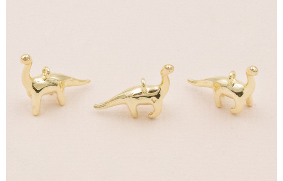 Cuenta Colgante Dinosaurio 13*13mm Oro