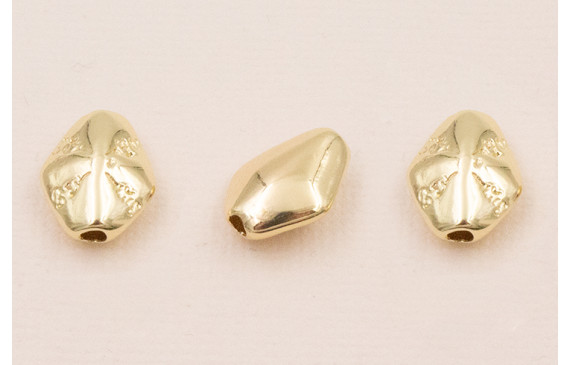 Cuenta Pepita transversal 13*10*4mm Oro