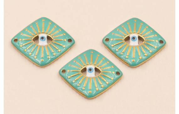 Rombo Acero Inox. ojo Turco 18*16mm Turquesa