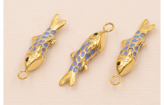 Colgante Pez Acero Inox 316L 25*6*6mm Azul