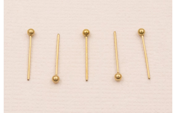 Alfiler Acero Inox. 316L 0,5*14*2mm Baño Oro