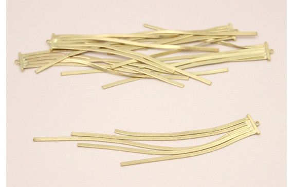 Fleco de 5 tiras de 2mm cada. 12*105mm Dorado Mate