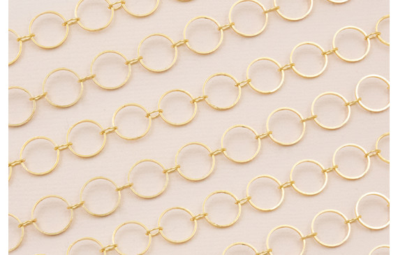 Cadena Aros de 8mm Baño Oro