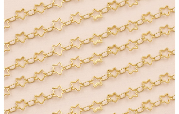 Cadena Estrellas de 5mm Oro Mate