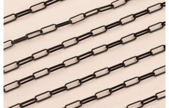 Cadena Eslabón 7*3mm Esmalte Negro