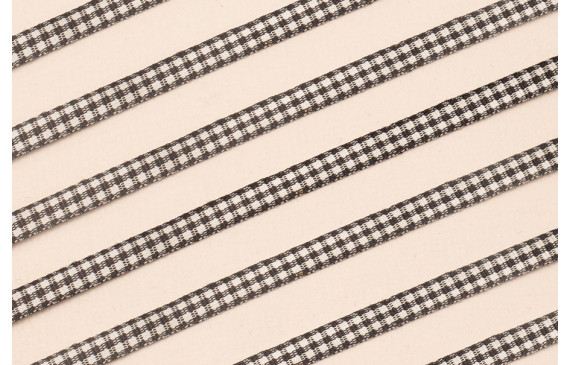 Lazo de Mini Vichy 5mm cuadros Negros