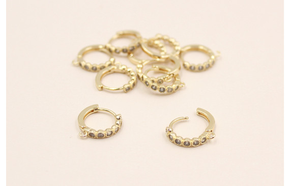 Perno cristales 14mm diámetro Oro Mate Perno cristales 14mm diámetro Oro Mate