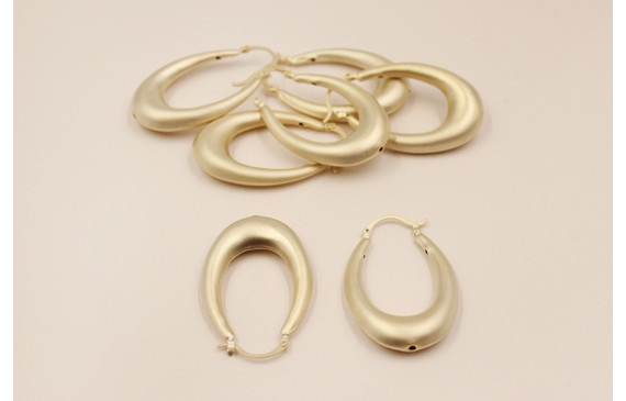 Pendiente Aro africano 45*30mm Oro Mate