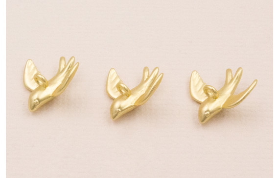 Colgante golondrina 14*14mm Dorado Mate
