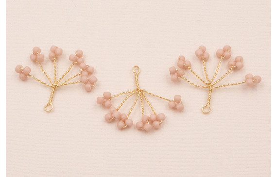 Cuenta Ramillete 6 pétalos 20*15mm Rosa Palo