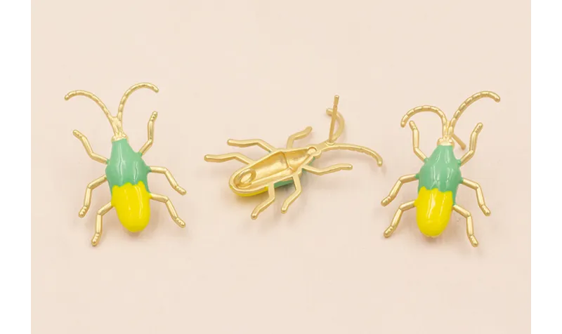 Insecto antenas 30*20 esmalte Verde y Amarillo Insecto antenas 30*20 esmalte Verde y Amarillo