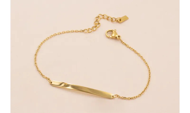 Pulsera 19cms Acero Inox. 19cms Chapita de 40*3mm