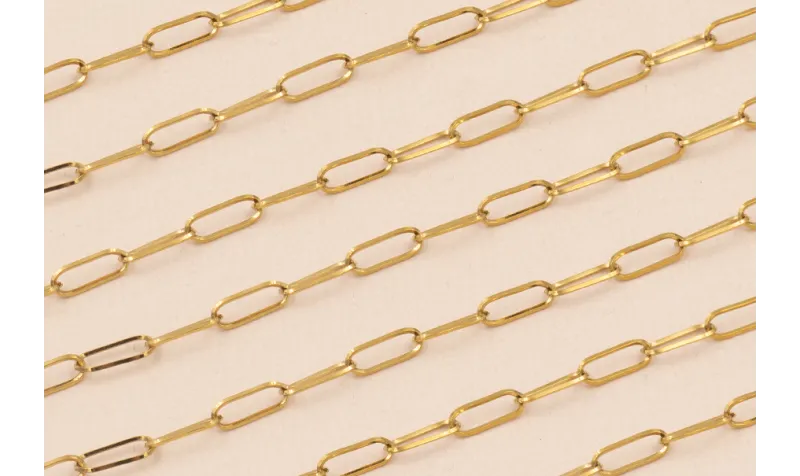 Cadena Acero Inoxidale eslabón 6*3mm Dorado