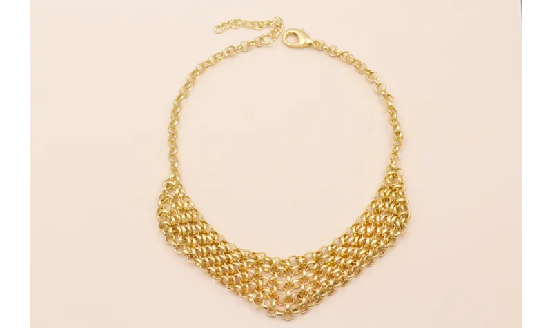 Collar Malla Eslabones 170*40mm Oro Mate