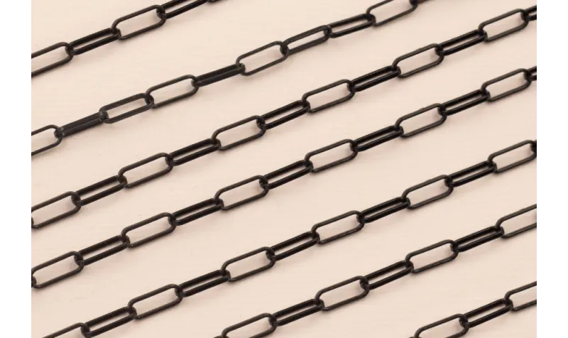 Cadena Eslabón 7*3mm Esmalte Negro