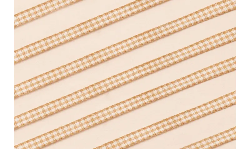 Lazo de Mini Vichy 5mm cuadros mostaza