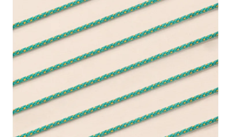 Cordón de 1,5mm con Hilo Dorado Color Turquesa